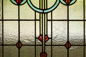 Gemeentelijk monument Rotterdam Heemraadssingel detail glas in lood