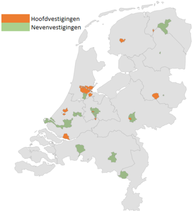 Kaart bureau's Funderingsonderzoek