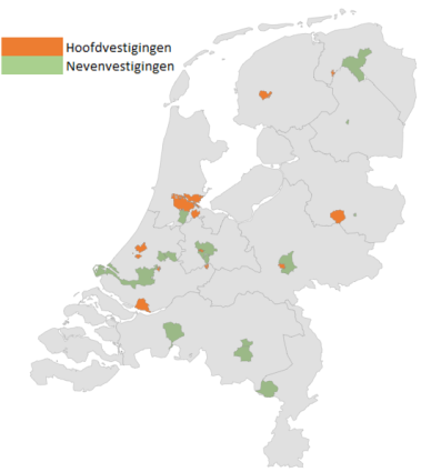 Hoofd en Nevenvestigingen funderingsonderzoeksbureaus 