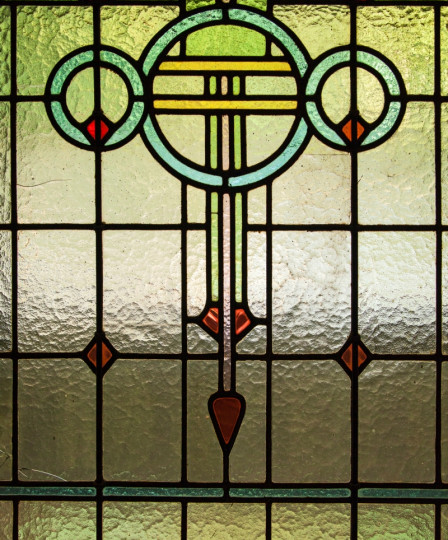 Gemeentelijk monument Rotterdam Heemraadssingel detail glas in lood